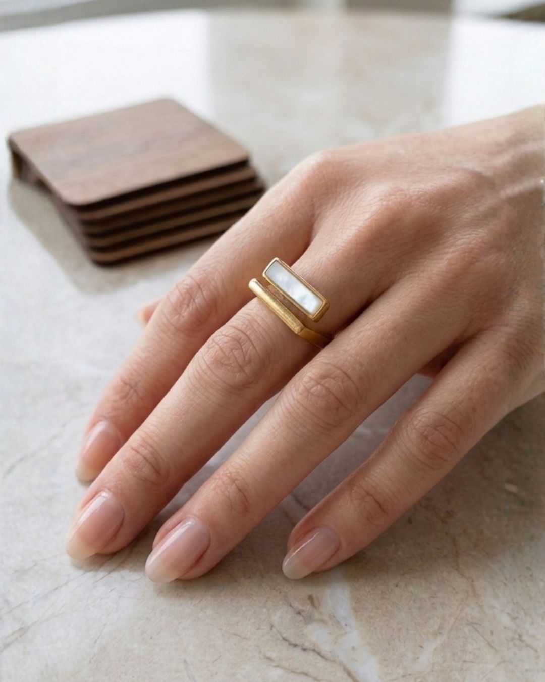 Gold-Plated Minimalist Wide Band Ring