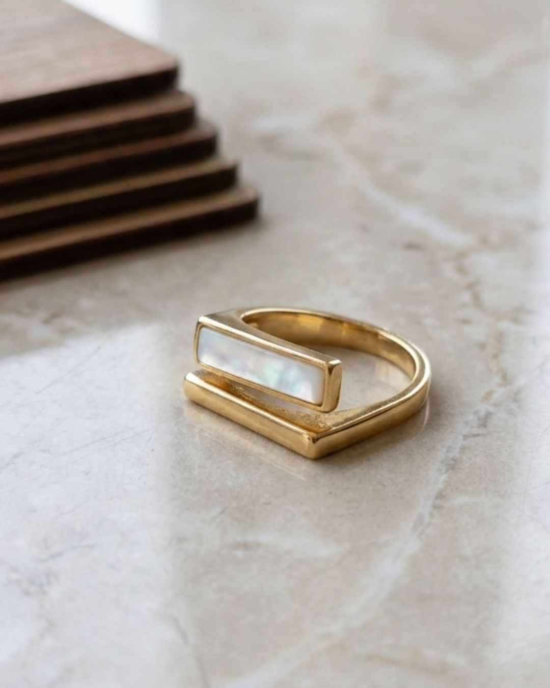 Gold-Plated Minimalist Wide Band Ring