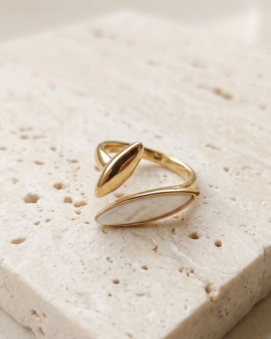 Gold-Plated Twisted Open Ring