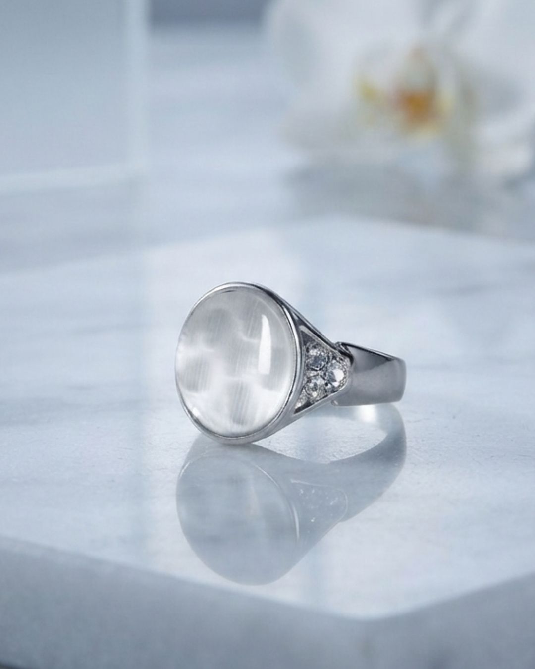 Silver-Plated Pearl Statement Ring