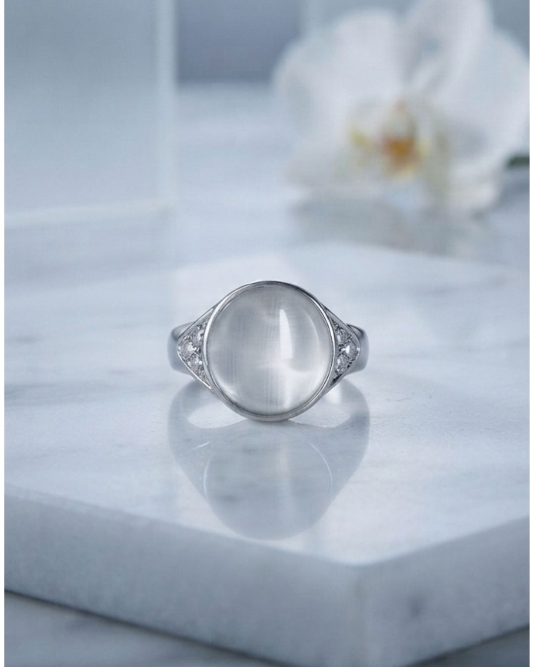 Silver-Plated Pearl Statement Ring