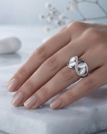 Silver-Plated Knot Design Statement Ring