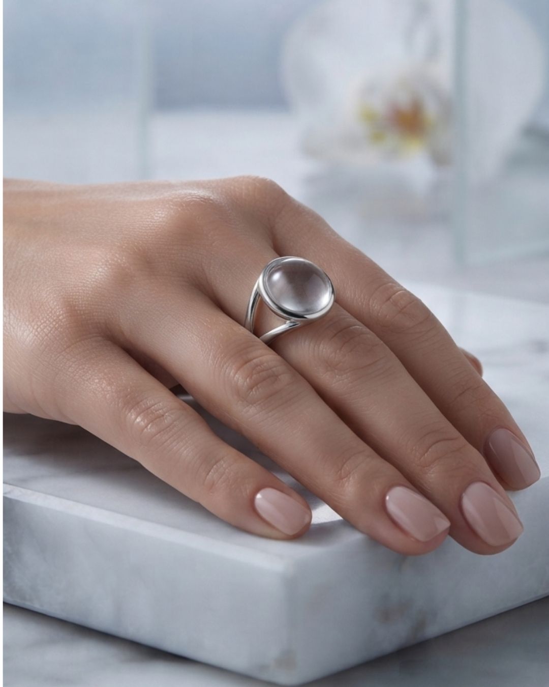 Silver-Plated Interlocking Knot Statement Ring