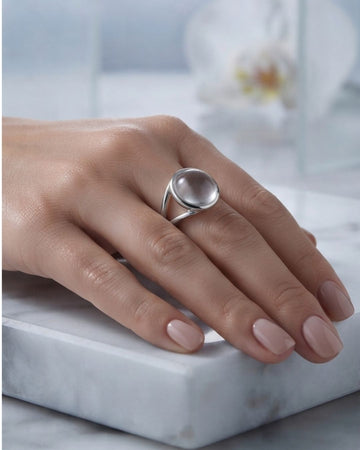 Silver-Plated Interlocking Knot Statement Ring