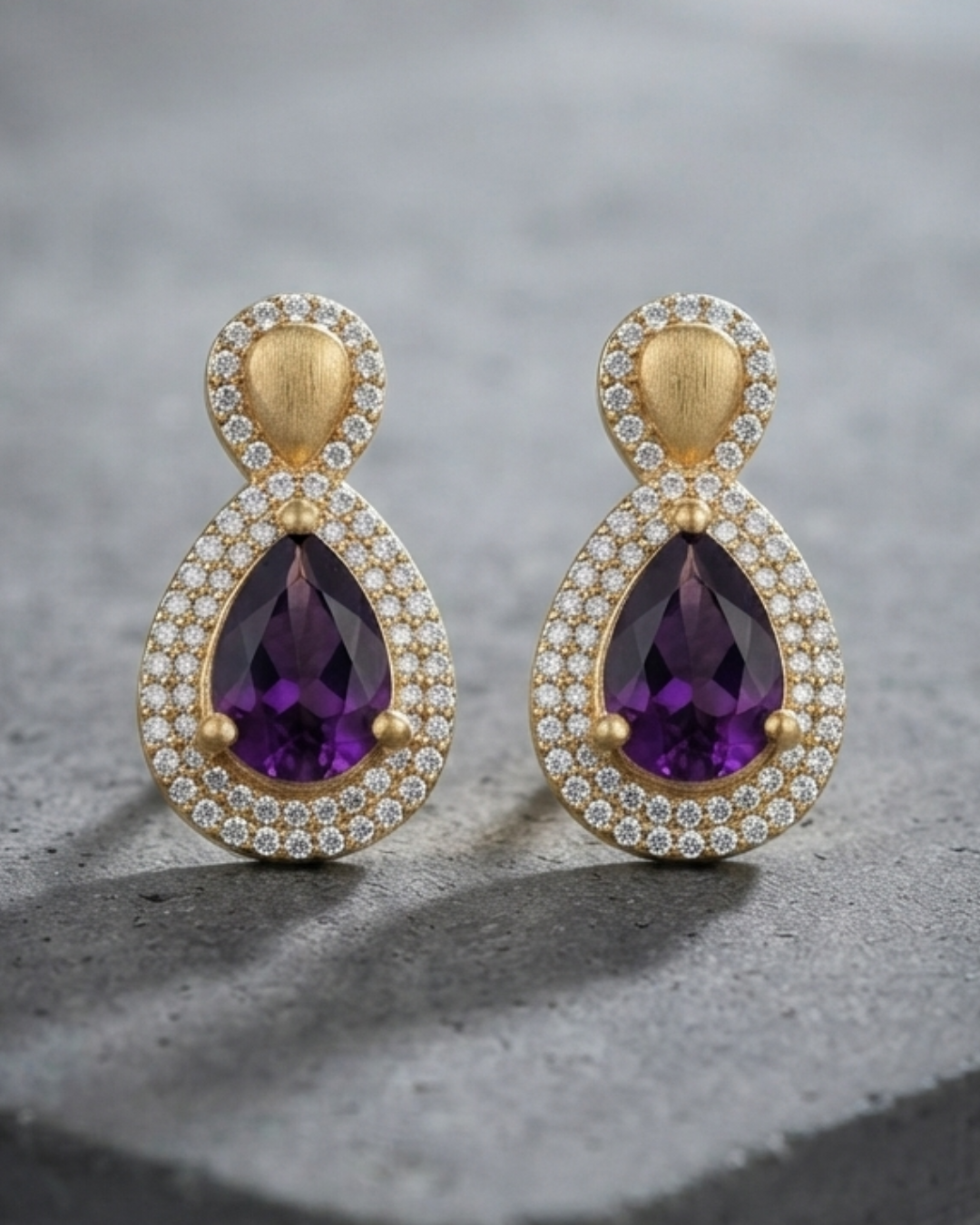 Royal Sapphire Blue Gold-Plated Bridal Necklace Set with Matching Earrings