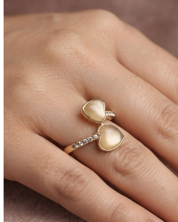 Twin Heart Gold Ring