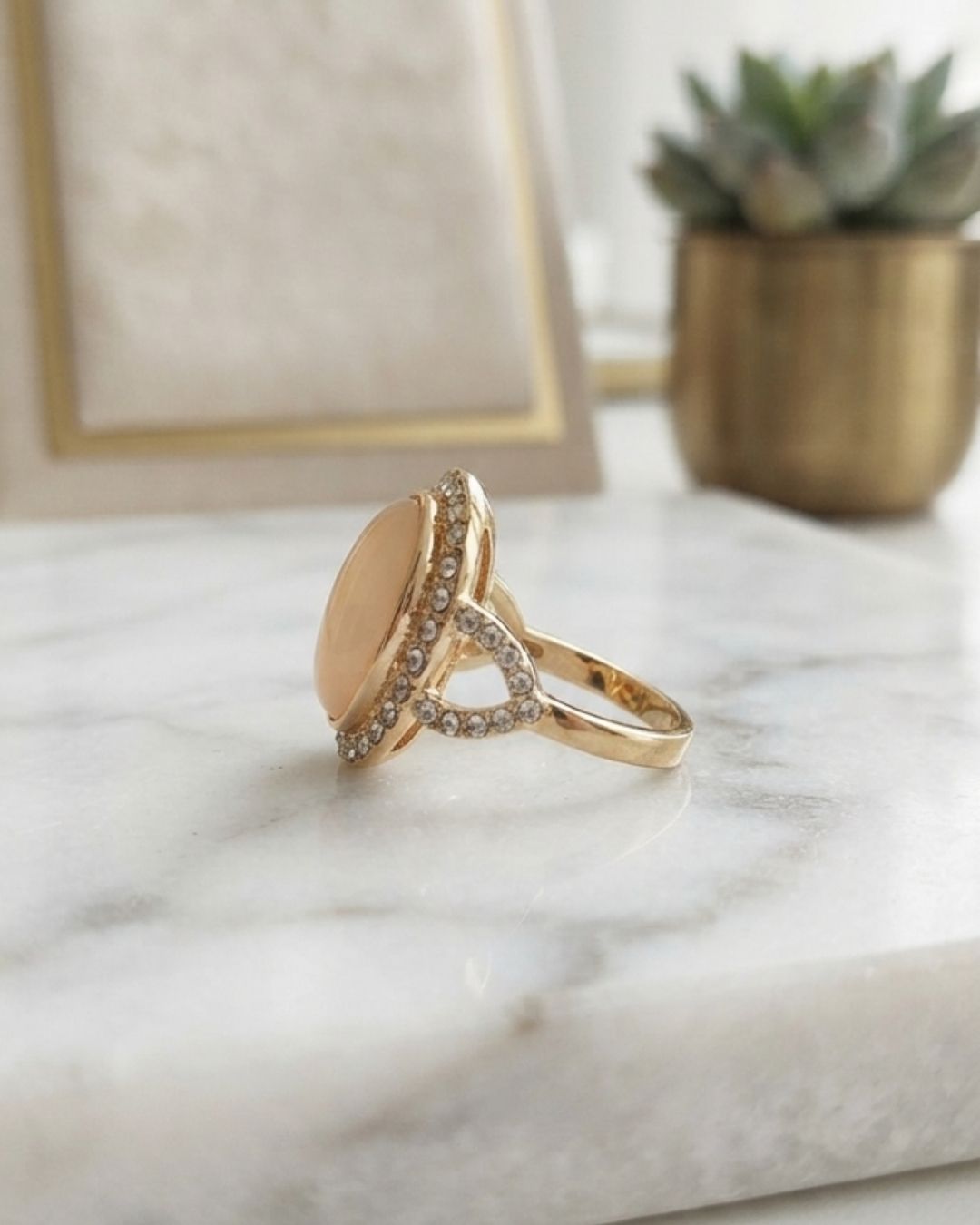 Luna Halo Cat Eye Ring